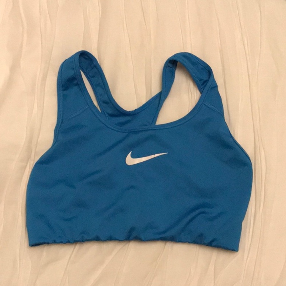 Blue nike sports bra